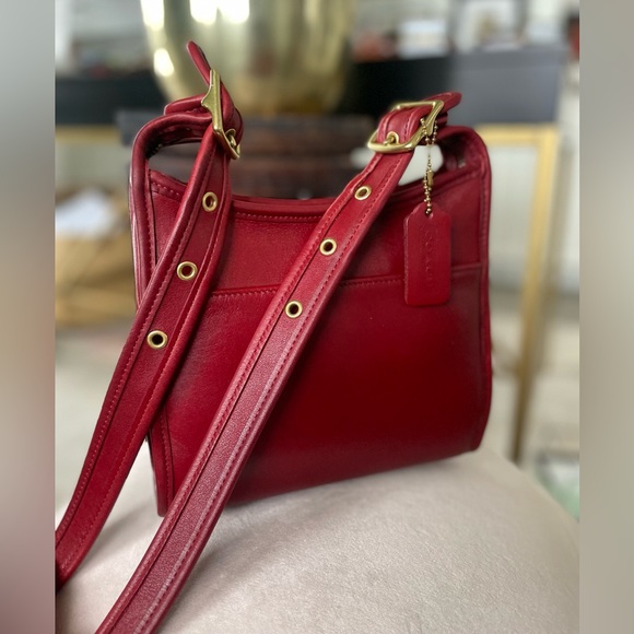 Coach Handbags - RED Vintage Coach Legacy Small Zip bag (#9997)